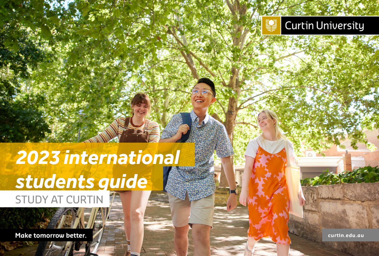 Cover of the edukudu guide is an Asian male with a backpack and two females walking on a path surrounded by trees and greenery.