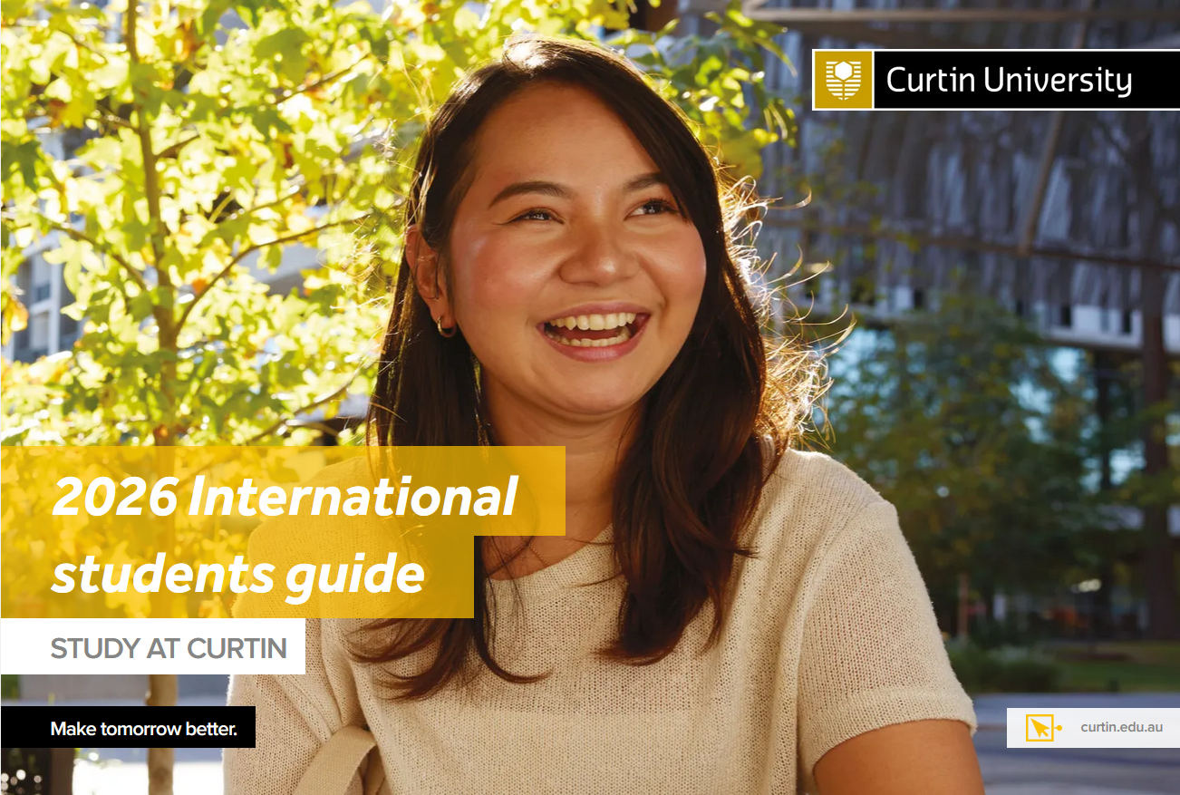 Cover of the edukudu guide is an Asian female looking to the right at one of campus areas.