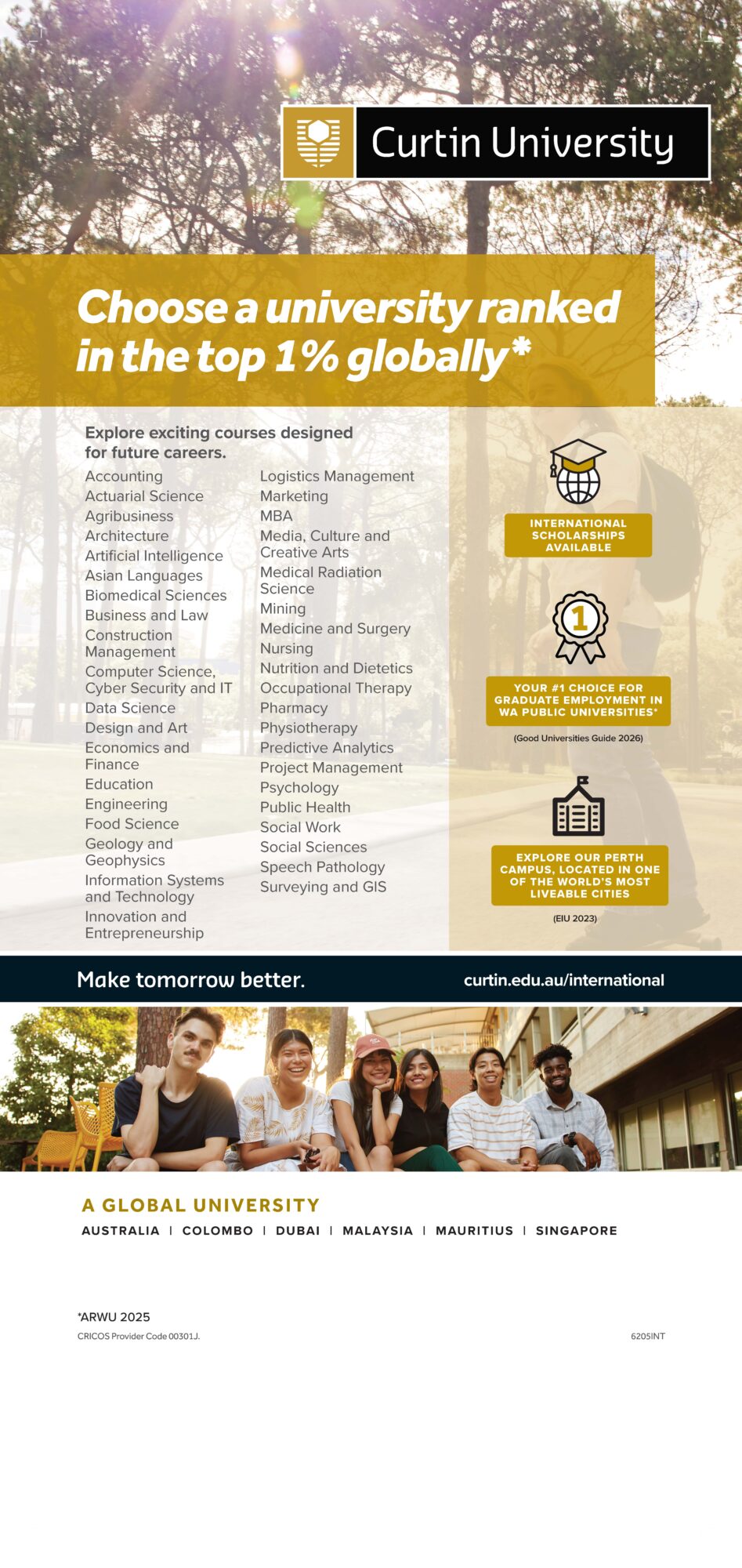 A global university corporate brochure 